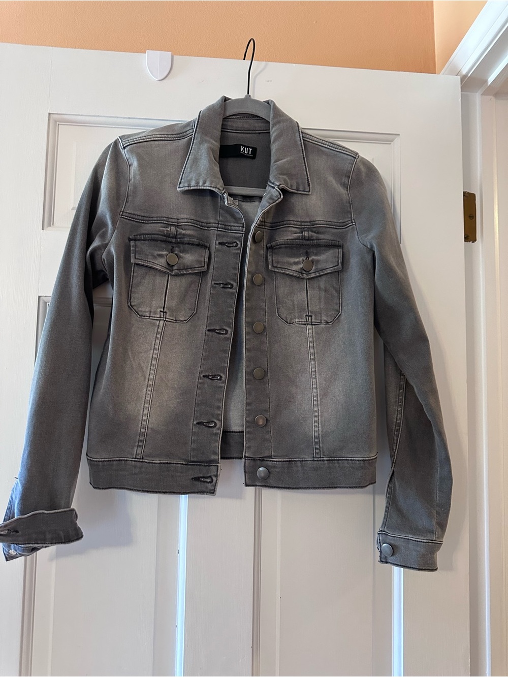 Kut from the Kloth women’s Washed Gray Denim Jacket